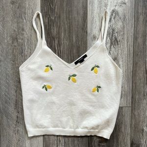 Forever 21 sweater knit tank top, size medium, color cream/multi